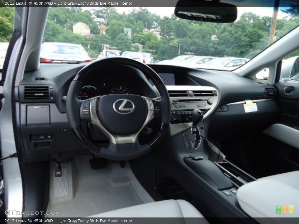 Light Gray/Ebony Birds Eye Maple Interior Dashboard for the 2013 Lexus RX 450h AWD #67549782