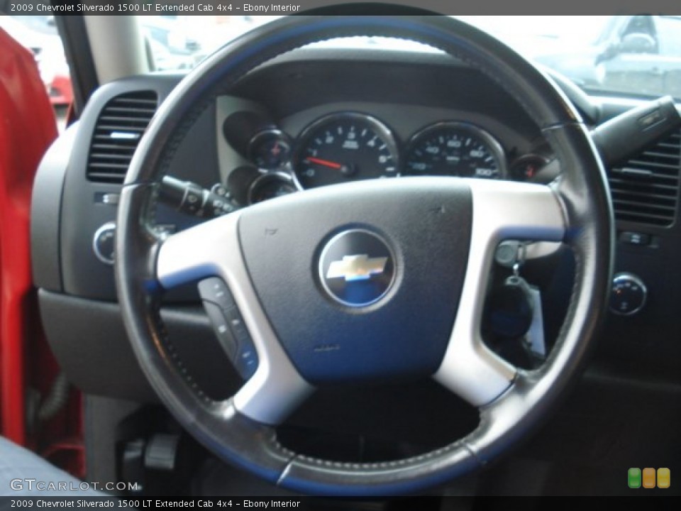 Ebony Interior Steering Wheel for the 2009 Chevrolet Silverado 1500 LT Extended Cab 4x4 #67552548
