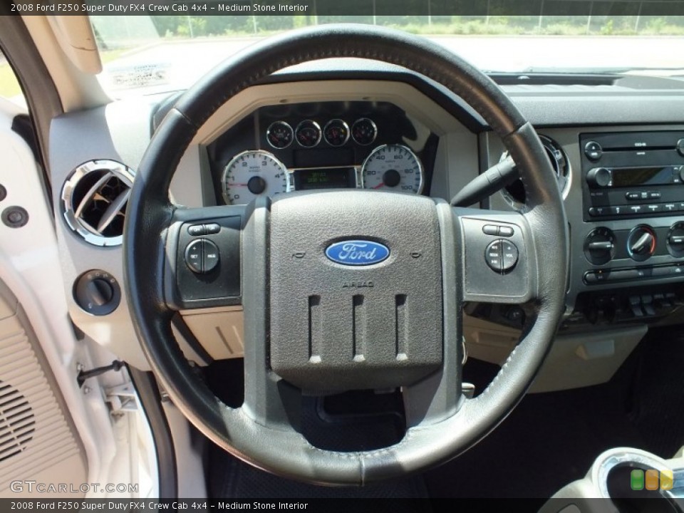 Medium Stone Interior Steering Wheel for the 2008 Ford F250 Super Duty FX4 Crew Cab 4x4 #67567331
