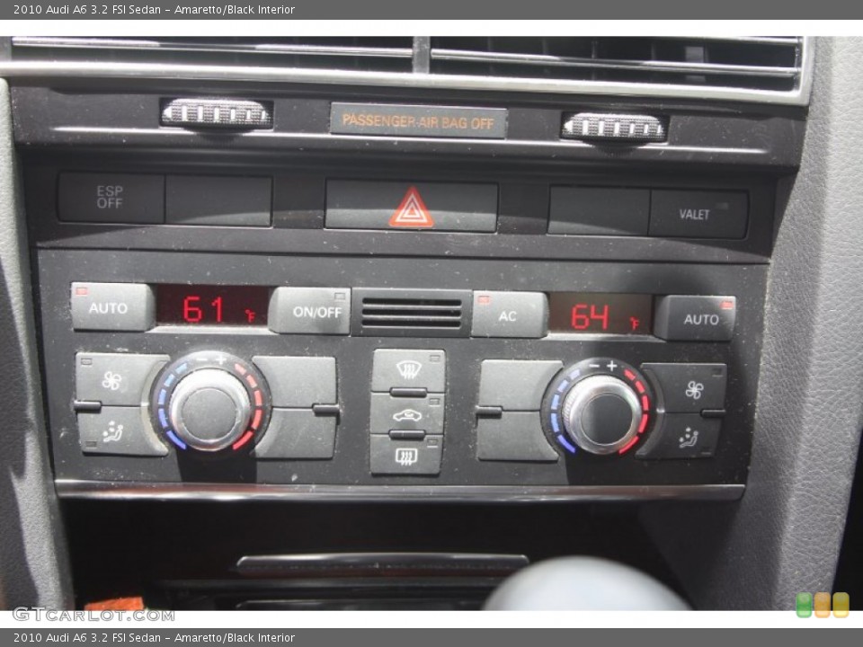 Amaretto/Black Interior Controls for the 2010 Audi A6 3.2 FSI Sedan #67570351