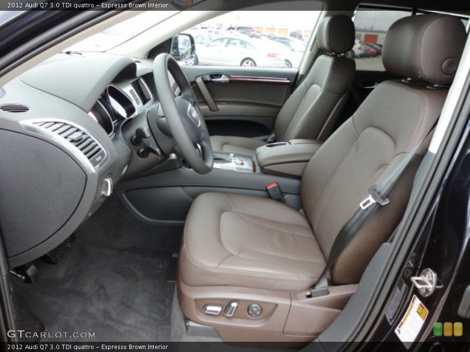 Espresso Brown Interior Front Seat for the 2012 Audi Q7 3.0 TDI quattro #67570678