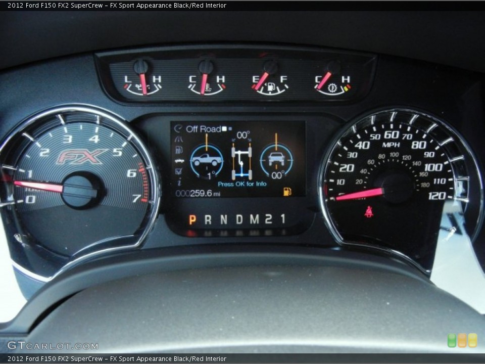 FX Sport Appearance Black/Red Interior Gauges for the 2012 Ford F150 FX2 SuperCrew #67588942