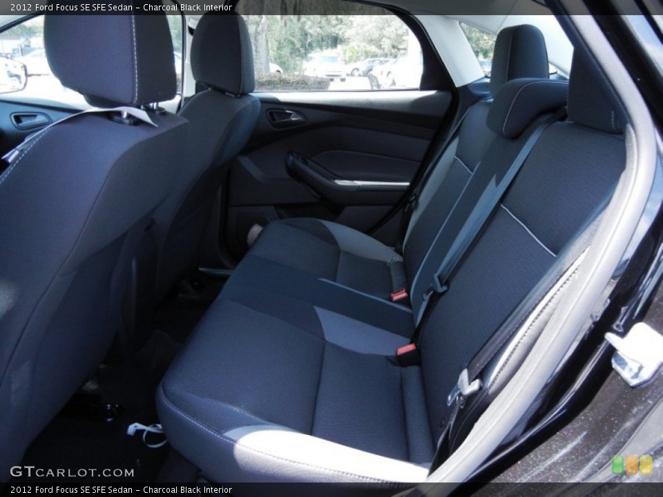 Charcoal Black Interior Rear Seat for the 2012 Ford Focus SE SFE Sedan #67599210