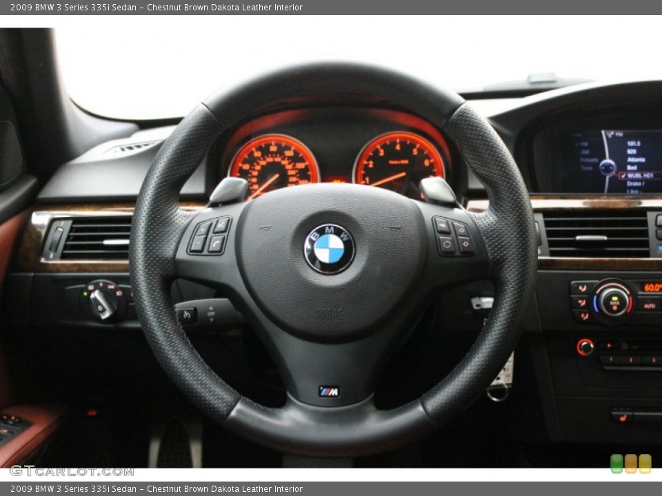 Chestnut Brown Dakota Leather Interior Steering Wheel for the 2009 BMW 3 Series 335i Sedan #67600755