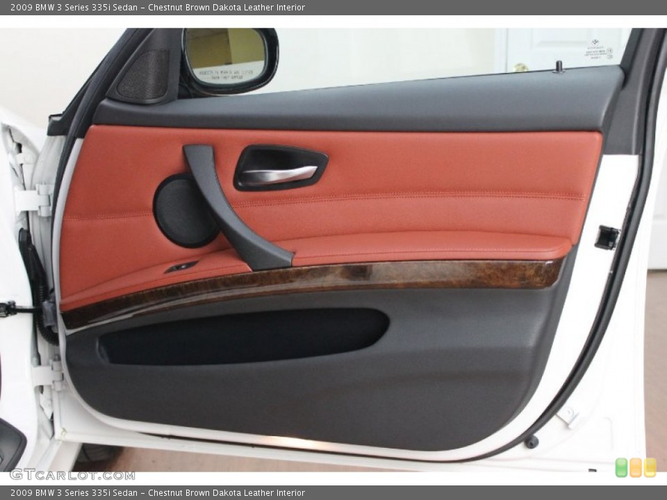 Chestnut Brown Dakota Leather Interior Door Panel for the 2009 BMW 3 Series 335i Sedan #67600812