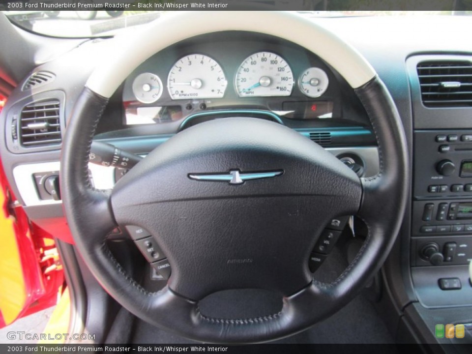 Black Ink/Whisper White Interior Steering Wheel for the 2003 Ford Thunderbird Premium Roadster #67604001