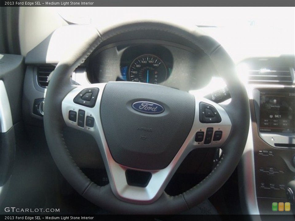 Medium Light Stone Interior Steering Wheel for the 2013 Ford Edge SEL #67607670