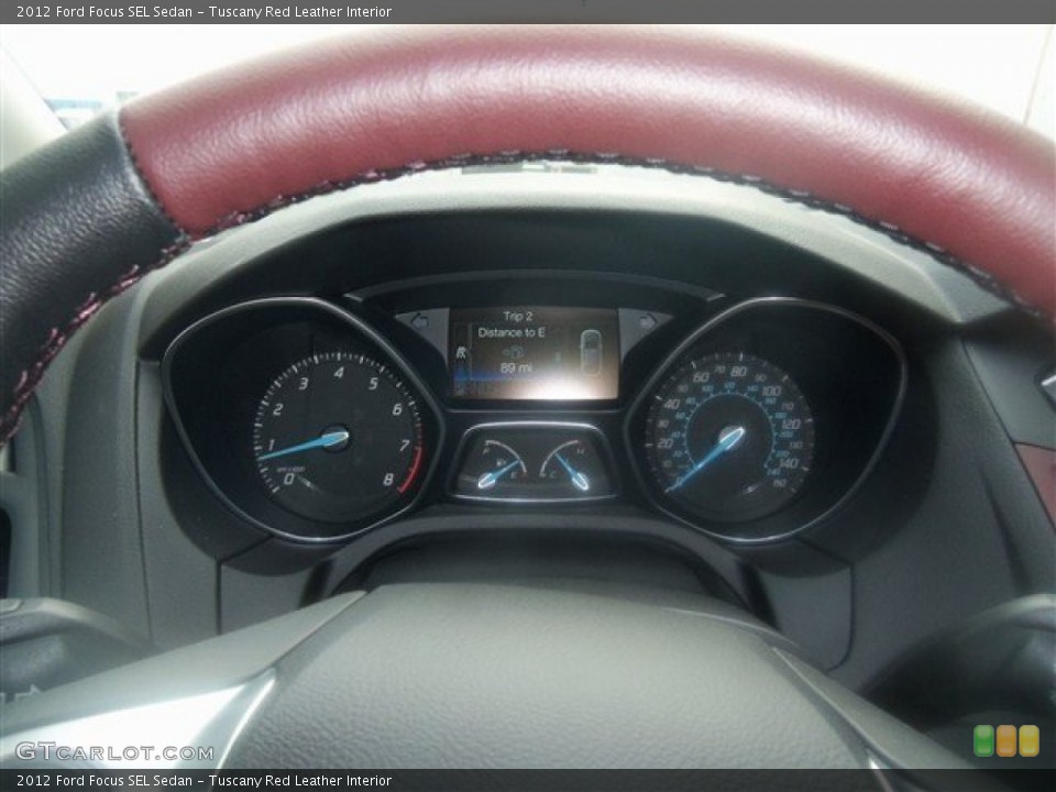Tuscany Red Leather Interior Gauges for the 2012 Ford Focus SEL Sedan #67609563