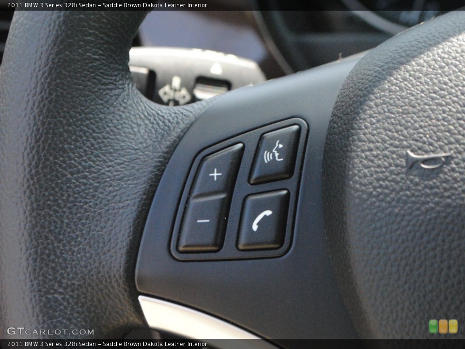 Saddle Brown Dakota Leather Interior Controls for the 2011 BMW 3 Series 328i Sedan #67613562