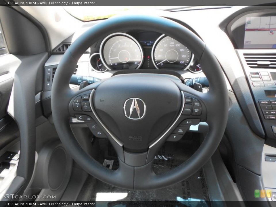 Taupe Interior Steering Wheel for the 2012 Acura ZDX SH-AWD Technology #67618698
