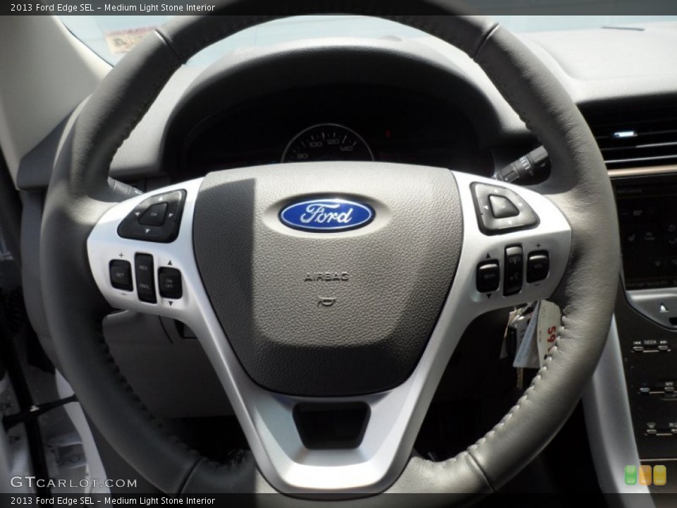 Medium Light Stone Interior Steering Wheel for the 2013 Ford Edge SEL #67619076