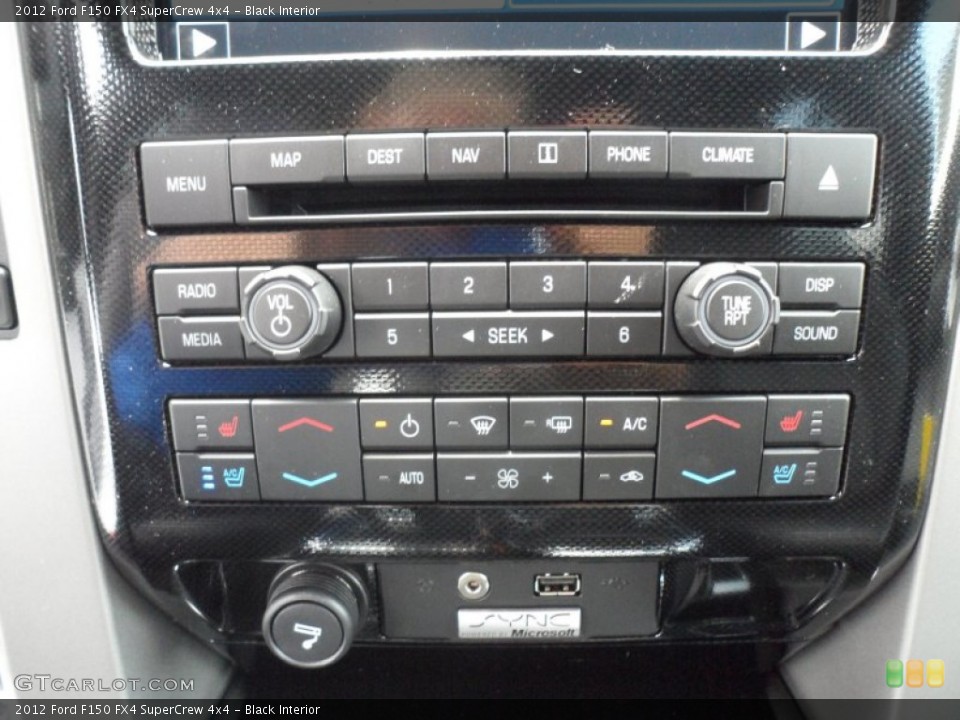 Black Interior Controls for the 2012 Ford F150 FX4 SuperCrew 4x4 #67620442