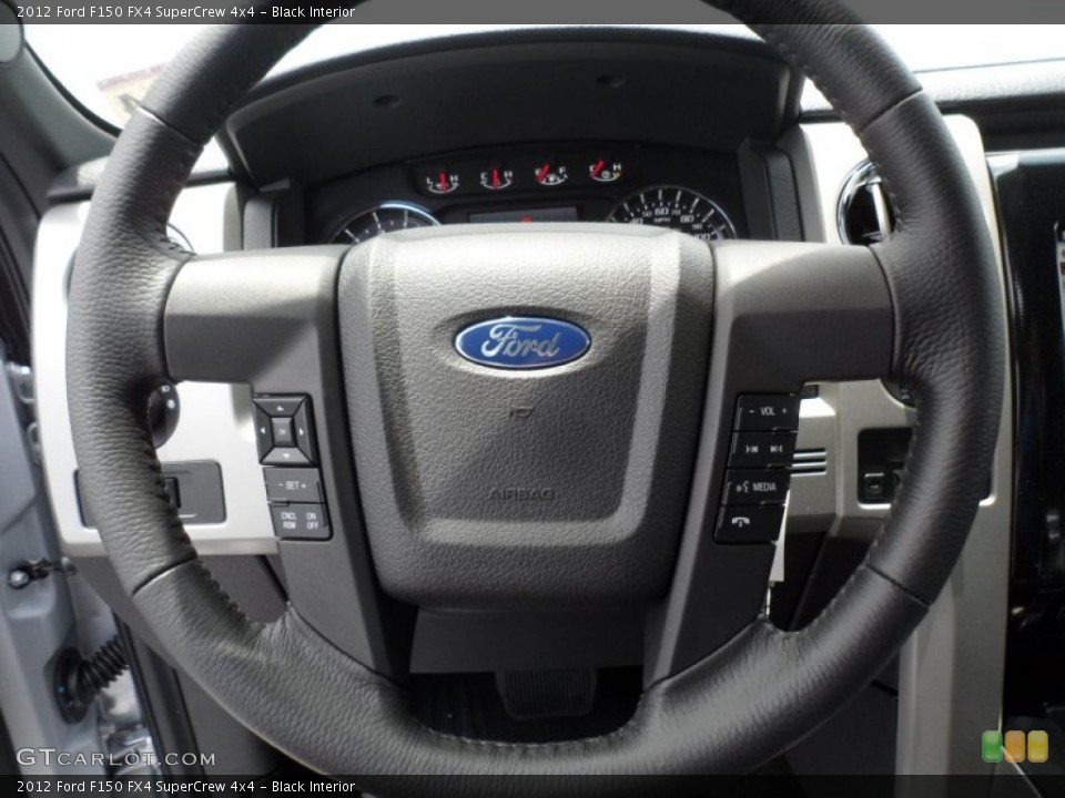 Black Interior Steering Wheel for the 2012 Ford F150 FX4 SuperCrew 4x4 #67620493