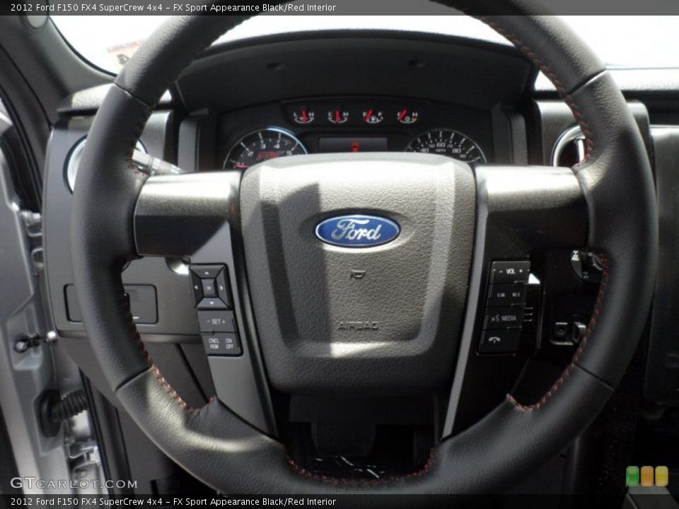 FX Sport Appearance Black/Red Interior Steering Wheel for the 2012 Ford F150 FX4 SuperCrew 4x4 #67622096