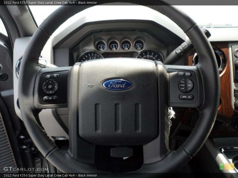 Black Interior Steering Wheel for the 2012 Ford F250 Super Duty Lariat Crew Cab 4x4 #67622778