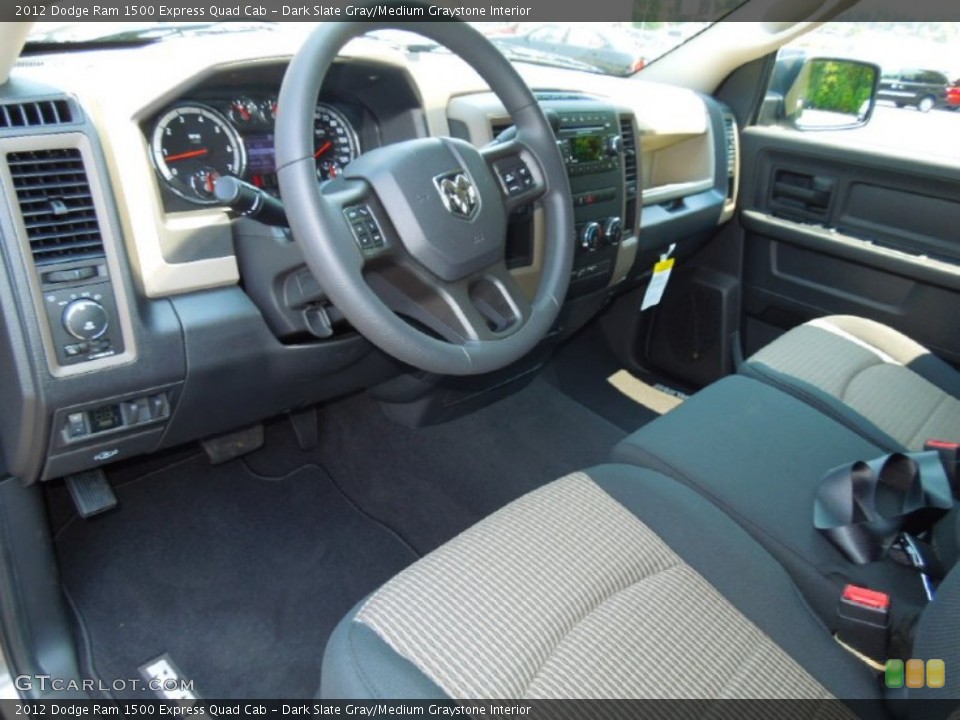 Dark Slate Gray/Medium Graystone Interior Prime Interior for the 2012 Dodge Ram 1500 Express Quad Cab #67635438