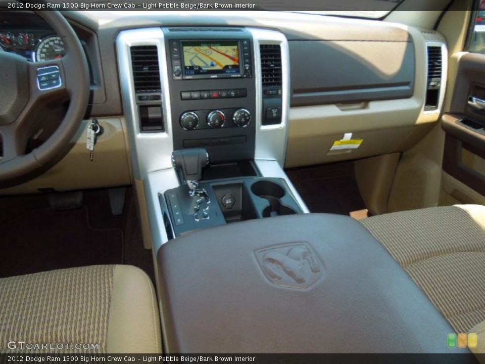 Light Pebble Beige/Bark Brown Interior Dashboard for the 2012 Dodge Ram 1500 Big Horn Crew Cab #67635552