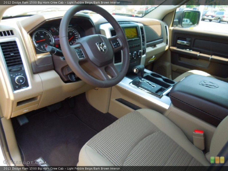 Light Pebble Beige/Bark Brown Interior Prime Interior for the 2012 Dodge Ram 1500 Big Horn Crew Cab #67635606