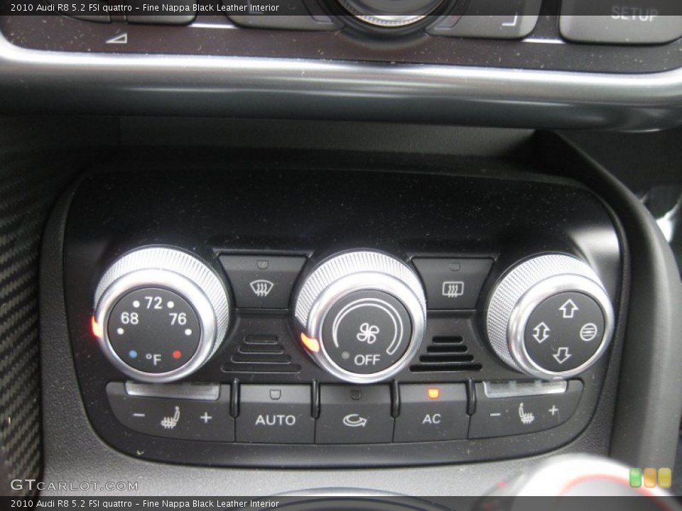 Fine Nappa Black Leather Interior Controls for the 2010 Audi R8 5.2 FSI quattro #67636219
