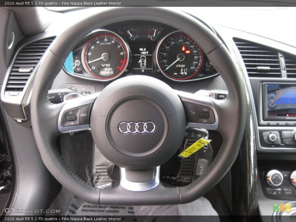 Fine Nappa Black Leather Interior Steering Wheel for the 2010 Audi R8 5.2 FSI quattro #67636237