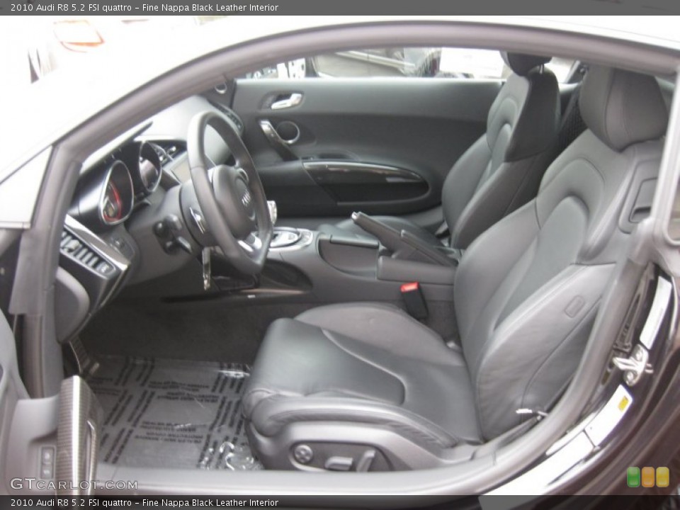 Fine Nappa Black Leather Interior Front Seat for the 2010 Audi R8 5.2 FSI quattro #67636249