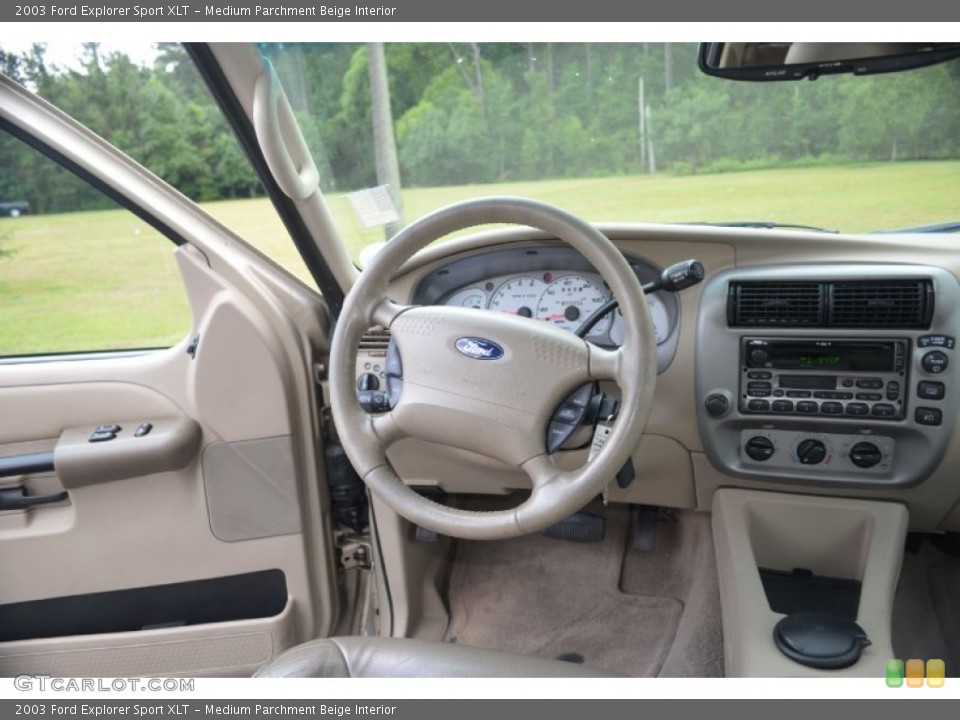 Medium Parchment Beige Interior Dashboard for the 2003 Ford Explorer Sport XLT #67640874