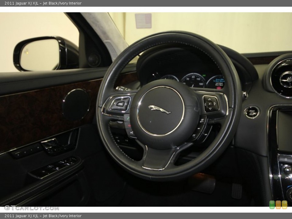 Jet Black/Ivory Interior Steering Wheel for the 2011 Jaguar XJ XJL #67643490