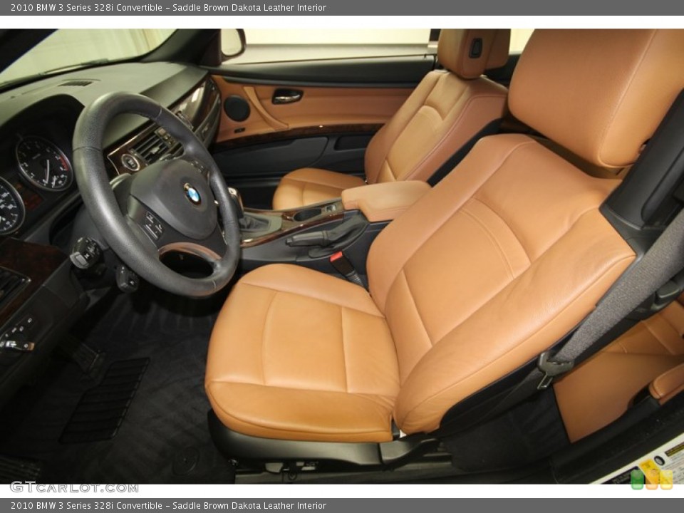 Saddle Brown Dakota Leather Interior Front Seat for the 2010 BMW 3 Series 328i Convertible #67643550