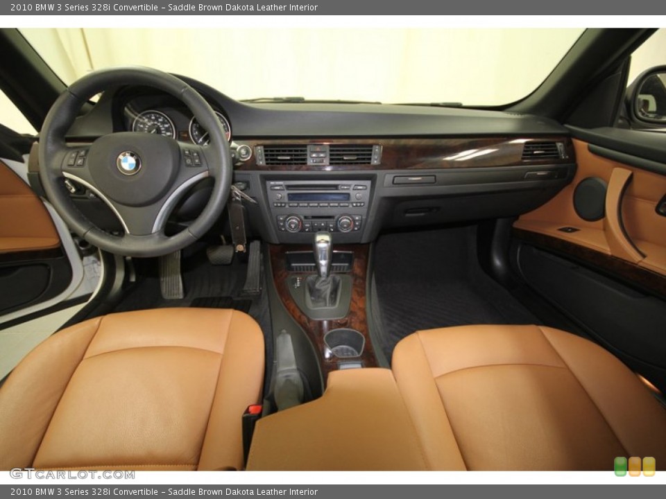 Saddle Brown Dakota Leather Interior Dashboard for the 2010 BMW 3 Series 328i Convertible #67643553