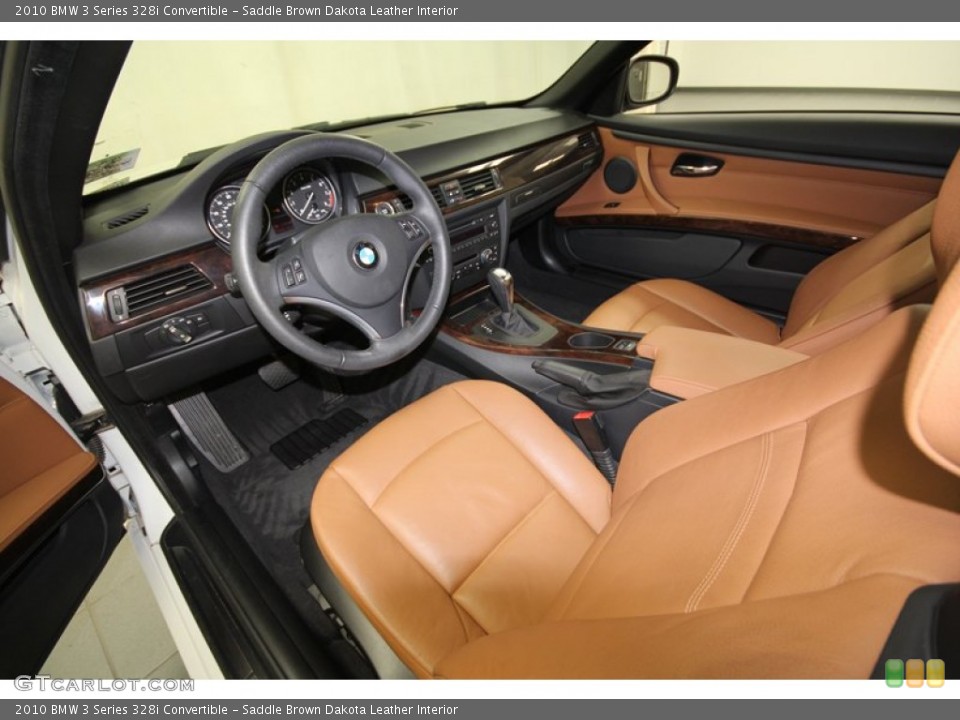 Saddle Brown Dakota Leather Interior Prime Interior for the 2010 BMW 3 Series 328i Convertible #67643583