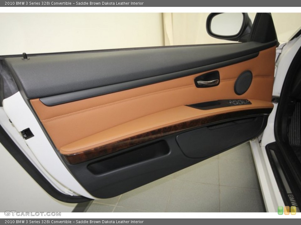 Saddle Brown Dakota Leather Interior Door Panel for the 2010 BMW 3 Series 328i Convertible #67643589