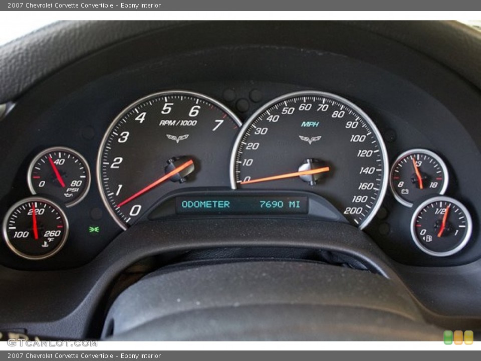 Ebony Interior Gauges for the 2007 Chevrolet Corvette Convertible #67654360