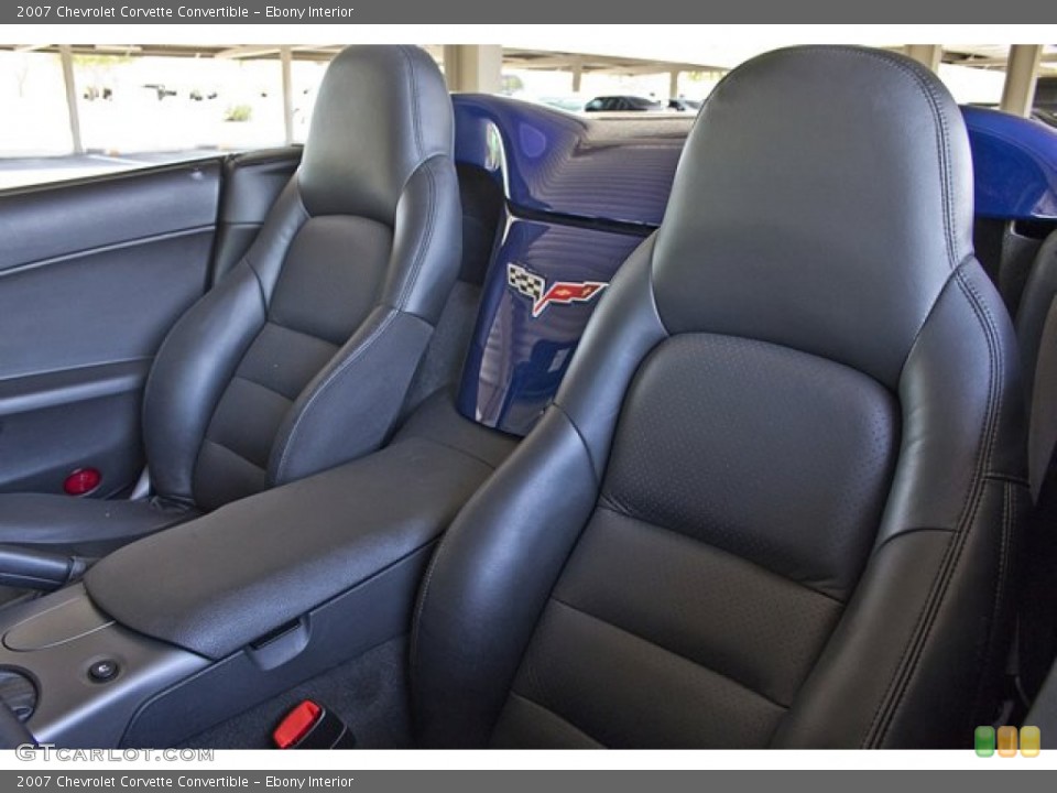 Ebony Interior Front Seat for the 2007 Chevrolet Corvette Convertible #67654513