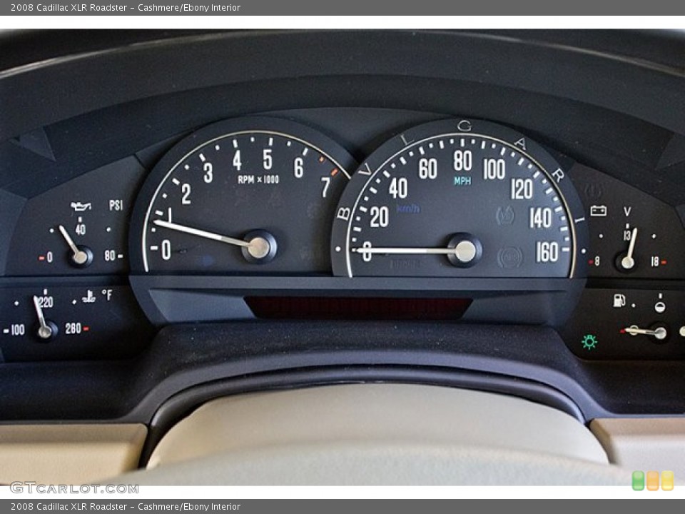 Cashmere/Ebony Interior Gauges for the 2008 Cadillac XLR Roadster #67655154