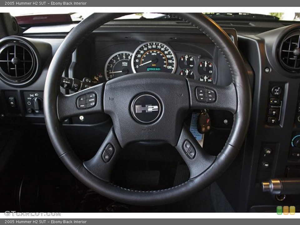 Ebony Black Interior Steering Wheel for the 2005 Hummer H2 SUT #67655515