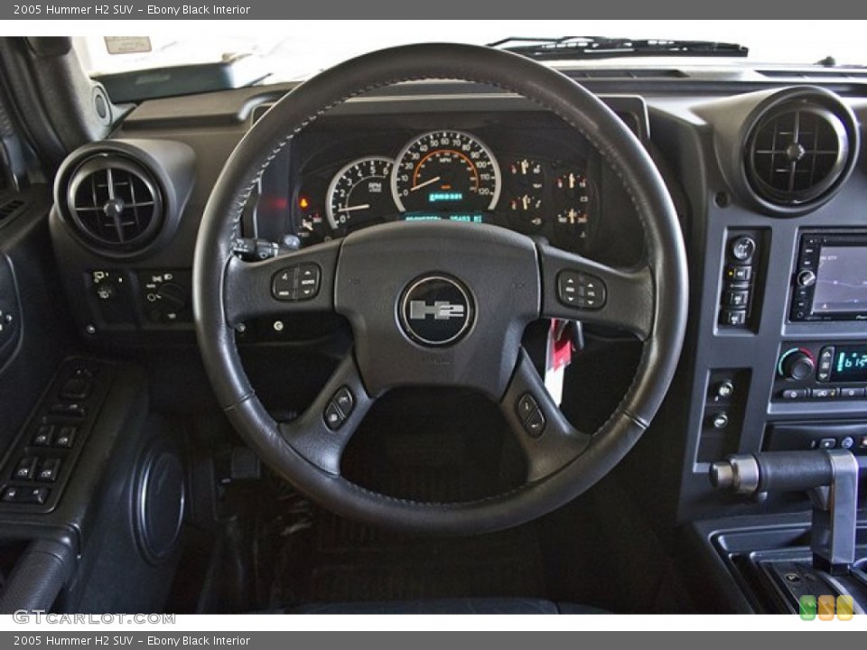 Ebony Black Interior Steering Wheel for the 2005 Hummer H2 SUV #67655782