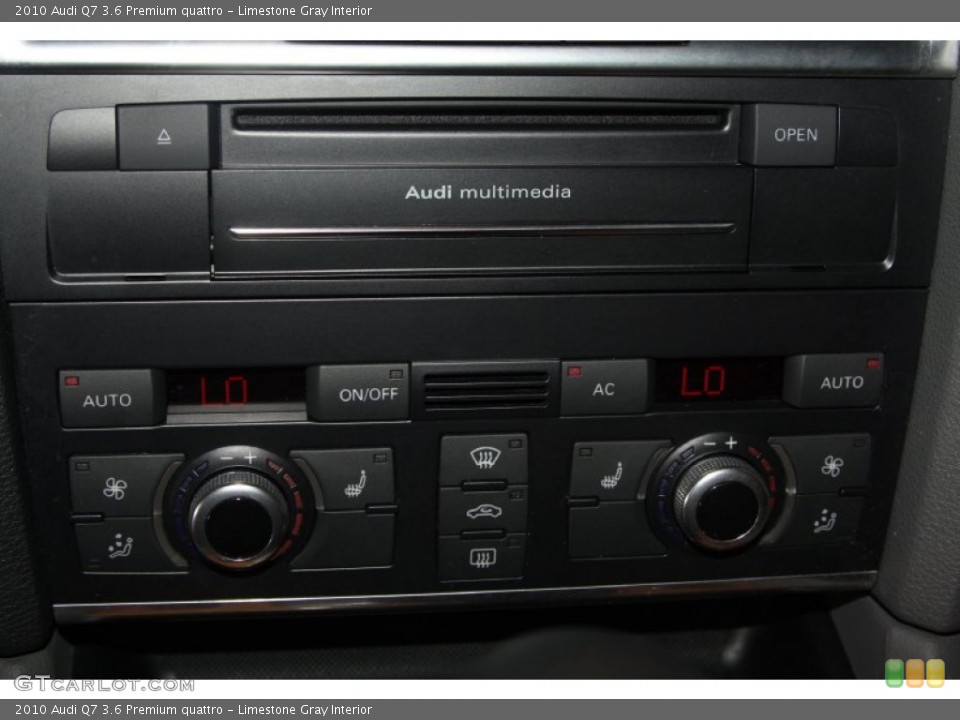Limestone Gray Interior Controls for the 2010 Audi Q7 3.6 Premium quattro #67660422