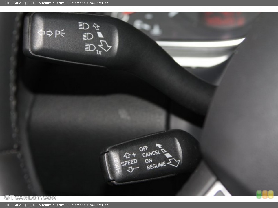 Limestone Gray Interior Controls for the 2010 Audi Q7 3.6 Premium quattro #67660519