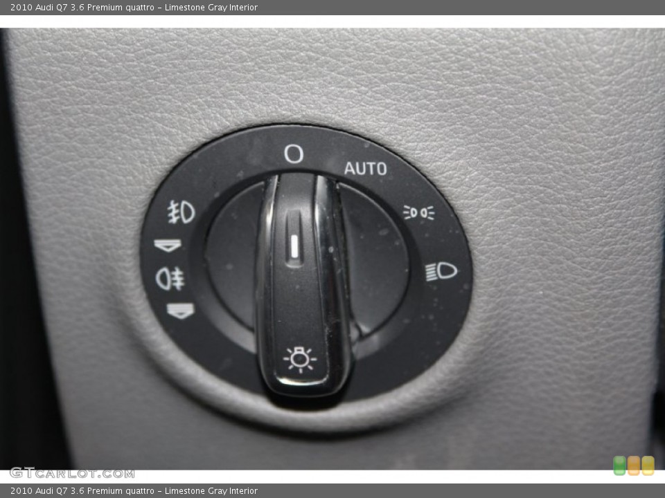 Limestone Gray Interior Controls for the 2010 Audi Q7 3.6 Premium quattro #67660528