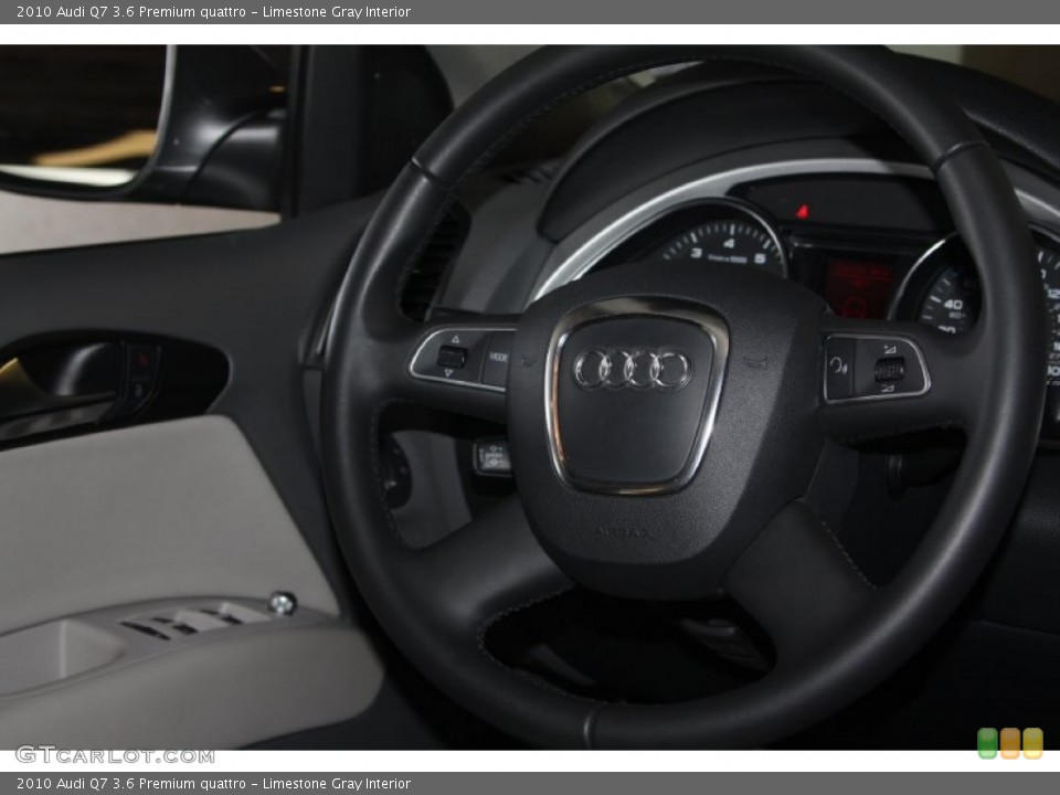 Limestone Gray Interior Steering Wheel for the 2010 Audi Q7 3.6 Premium quattro #67660609