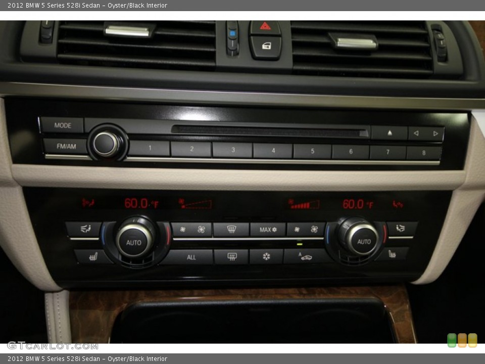 Oyster/Black Interior Controls for the 2012 BMW 5 Series 528i Sedan #67661572