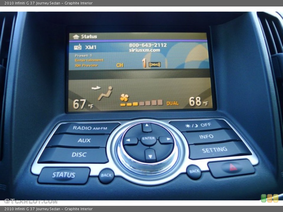 Graphite Interior Controls for the 2010 Infiniti G 37 Journey Sedan #67663003