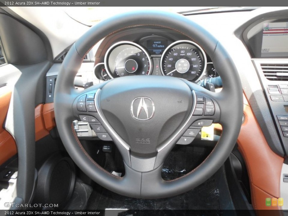 Umber Interior Steering Wheel for the 2012 Acura ZDX SH-AWD Technology #67673737
