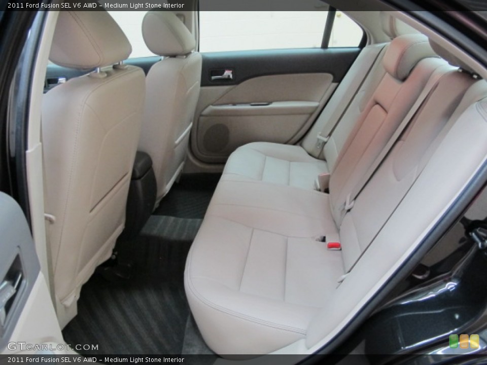 Medium Light Stone Interior Rear Seat for the 2011 Ford Fusion SEL V6 AWD #67681009