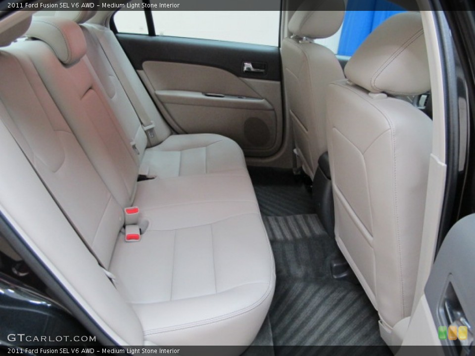 Medium Light Stone Interior Rear Seat for the 2011 Ford Fusion SEL V6 AWD #67681054
