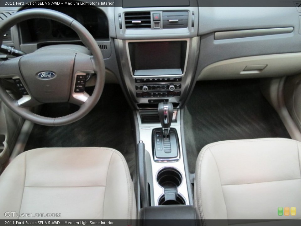 Medium Light Stone Interior Dashboard for the 2011 Ford Fusion SEL V6 AWD #67681072