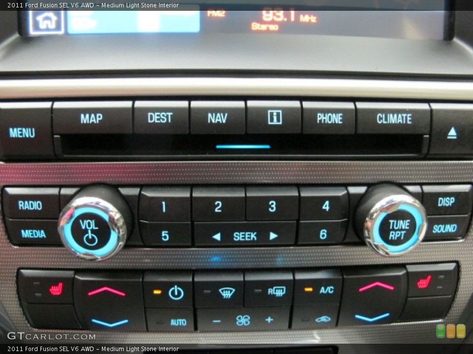 Medium Light Stone Interior Controls for the 2011 Ford Fusion SEL V6 AWD #67681141