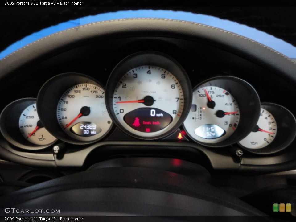 Black Interior Gauges for the 2009 Porsche 911 Targa 4S #67682791