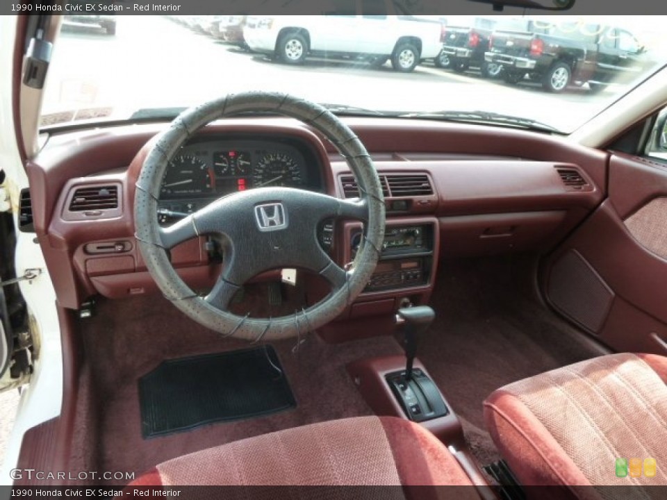 Red Interior Dashboard for the 1990 Honda Civic EX Sedan #67695214