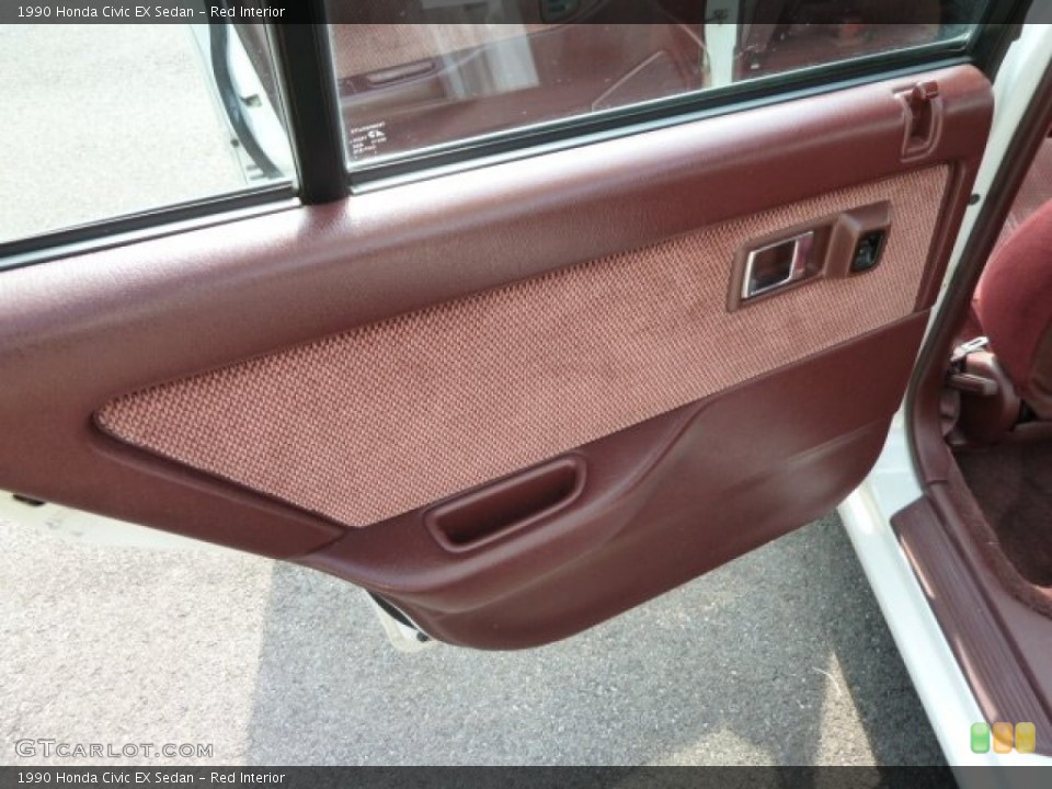 Red Interior Door Panel for the 1990 Honda Civic EX Sedan #67695223